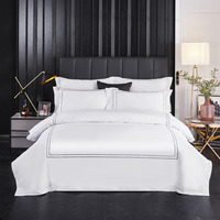 Couvre-lit matelassé de style nordique avec bord élastique en coton percale, décoration de literie d'hôtel