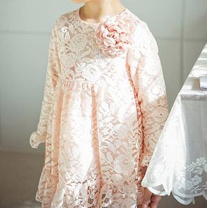 Robes pour filles en dentelle 2017, modèles de robes avec fleurs décoratives - Product Image 3