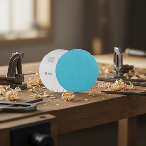 Disques de ponçage auto-adhésifs Fervi Heavy P80 bleus 150 mm Modèle VDA150/080 pour le finissage du bois et du métal - Product Image 3