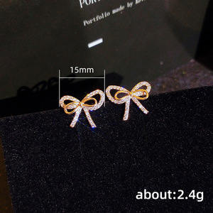 Orecchini a fiocco per donna, graziosi e dolci, accessori per l'orecchio da indossare tutti i giorni - Product Image 3
