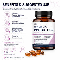 Gélules probiotiques pour femmes avec D-Mannose, prébiotiques et enzymes digestives pour le bien-être quotidien des femmes et le soutien intestinal