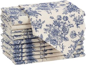 Serviettes en tissu polyester pour mariage printanier, bar, restaurant, dîner de mariage, serviettes en tissu imprimées de fleurs, torchons de cuisine - Product Image 1