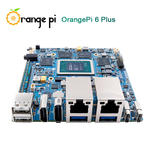 Orange Pi 6 Plus 32GB + Type-C 20V5A Power Supply Development Board CIX CD8180/CD8160 SoC 2x M.2 KEY-M 45TOPS Assemble Heatsink