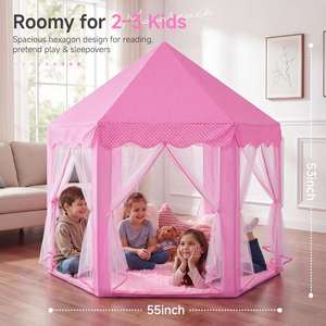 Luxury Hot Sale Kid <b>Tent</b> Indoor Portable Play House Toy <b>Large</b> Space Hexagon Family Castle Cartoon Polyester Playtent - Product Image 2