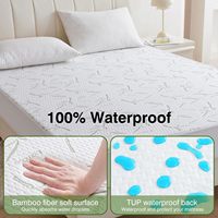 Cloudland Queen Size Jacquard couvre-matelas de lit housse de matelas imperméable en bambou à fermeture éclair avec un design élégant