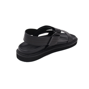 <span class=keywords><strong>Sandales</strong></span> décontractées noires en <span class=keywords><strong>cuir</strong></span> pour <span class=keywords><strong>hommes</strong></span>, modèle 2026, à enfiler, couleur personnalisable, respirantes, plates, avec semelle intérieure en caoutchouc, style California - Product Image 5