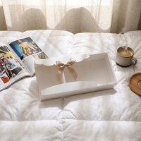 Boîte d'emballage personnalisée auto-élevante pliable en carton ivoire pour serviettes, cravates, sous-vêtements, chaussettes, boîte cadeau avec design créatif en nœud