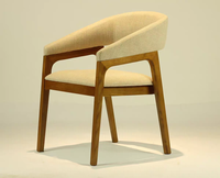 Meubles de Restaurant modernes de haute qualité cadre en bois massif cuir lin coussin fauteuil chaise de salle à manger pour café et salle à manger