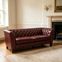 Meubles de salon antiques de luxe, canapé Chesterfield en cuir véritable, canapé haut de gamme pour chambre à coucher, hôtel, bureau