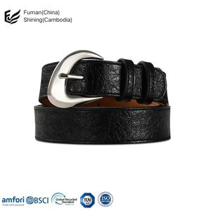 2024 versión coreana cinturón de cuero de vaca informal para mujer 100% Bypass con hebilla de aleación cabeza en capas estilo Simple - Product Image 1