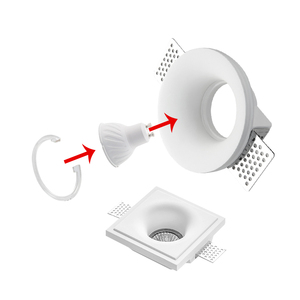 Đèn trần <span class=keywords><strong>LED</strong></span> vuông trắng hiện đại, kiểu dáng mới không viền, đèn panel âm trần GU10 cho nhà ở, văn phòng, kiểu dáng đẹp, lắp đặt trên thạch cao - Product Image 1