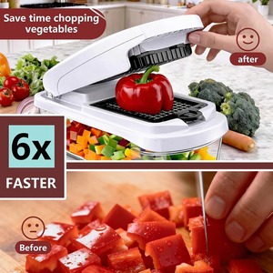 Affettaverdure Multifunzione, Sbucciatore per Frutta e Patate, Grattugia per Carote, Accessori da Cucina <span class=keywords><strong>con</strong></span> Cestello - Product Image 3