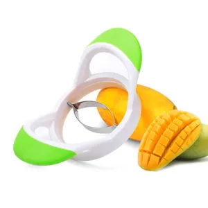 Kingwise Utensilios de cocina y Gadgets Rebanador de frutas multifuncional Rebanador de mango industrial Pelador Máquina cortadora de Mango Verde