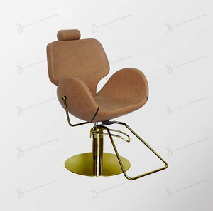 Fauteuil de lavage de luxe incurvé marron pour salon de coiffure, mobilier de barbier, lit de lavage avec bassin en céramique, station de thérapie capillaire, fauteuil de barbier - Product Image 5