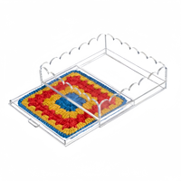 Plateau de service décoratif en acrylique pour photos, œuvres d'art, messages et serviettes – Panier de rangement portable pour usage en restaurant