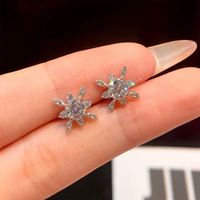 Gra étincelant Moissanite pierre 0.5CT inhabituel flocon de neige boucle d'oreille pour les femmes en argent Sterling 925 fête de mariage bijoux de luxe