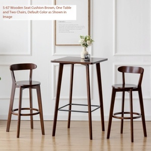 Tavolo da <span class=keywords><strong>Bar</strong></span> Quadrato in Legno con Base in Metallo, Tavolo Alto da Bistrot per Caffè, Ristorante, Casa e Cucina - Product Image 6