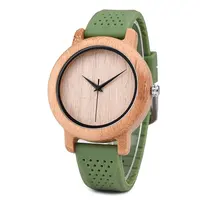 Dodo relógio de madeira de cervos, relógio de madeira com correia personalizável de silicone colorido para homens e mulheres, quartzo de bambu 2020