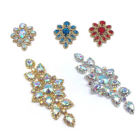 Accessoires pour robe de mariée Crystal AB Rhinestone Patches Coudre sur Carnaval Craft Dress Decoration Glass Applique