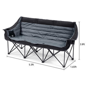 كرسي حديقة خارجي حديث من كيجي، كرسي مزدوج قابل للطي من المعدن للتخييم والحدائق والمتنزهات والأثاث الخارجي - Product Image 2