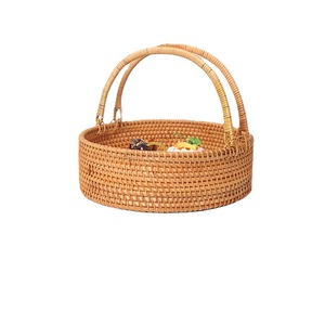 Panier de rangement de Style pastoral d'automne Design tissé de saule portable à double oreille pour dessert de thé aux fruits de bonbons - Product Image 3