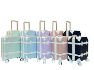 Set koper bepergian, koper troli, warna cerah, 15 "20", bagasi perjalanan, antiair, ungu, Vintage, PC - Product Image 2