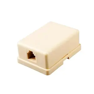 Harga pabrik satu RJ11 Coupler 6P4C telepon garis konektor telepon PERMUKAAN Mount Jack