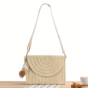 Mùa Hè Phụ Nữ Handmade Quốc Gia Di Động Chống Nước USB Nhỏ Dệt Giấy Crossbody Vai Duy Nhất Túi Cho Bên Bờ Biển Kỳ Nghỉ - Product Image 2