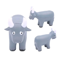 Balle anti-stress en mousse PU en forme d'animal, impression de logo, design chèvre à rebond lent, mousse solide, cadeau promotionnel pour enfants de 4 à 6 ans, emballage OPP