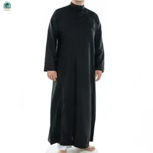 ออกแบบใหม่เงาวัสดุปักผู้ชาย Thobe เสื้อผ้าชาติพันธุ์สำหรับเสื้อผ้าอิสลามที่ทันสมัย