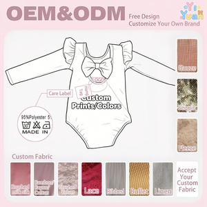 Mono de manga larga con volantes para bebé niña, pelele de terciopelo sin espalda para recién nacida, lavable y transpirable - Product Image 2