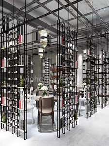 Estante de Vino de Metal de Estilo Moderno y <span class=keywords><strong>Simple</strong></span> para Columna de Pared, Diseño Minimalista, Accesorios de Acero Inoxidable para Bodega, Silla de Comedor de Madera Maciza - Product Image 5