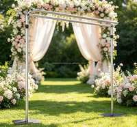 Support de toile de fond moderne en tuyaux et draperies, réglable avec double barre transversale, pour décoration de fond de mariage