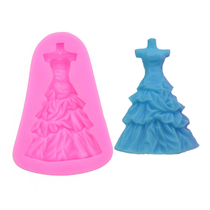 Molde de Silicona 3D con Forma Irregular <span class=keywords><strong>para</strong></span> Decoración de Pasteles y Fondant, Diseño de Falda Plisada <span class=keywords><strong>para</strong></span> Vestido de Noche - Product Image 1
