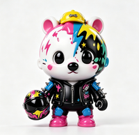 Figurine personnalisée Graffiti Rider Bear en PVC et ABS, statue moulée, fabrication OEM en usine chinoise pour la vente en gros aux marques