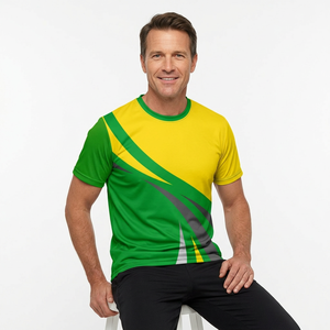 Camiseta Deportiva para Hombre, Cuello Redondo, Manga Corta, Algodón, Corte Holgado, Ropa Deportiva - Product Image 4