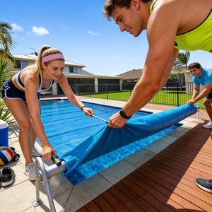 Cubierta para Piscina de Plástico de Burbujas PE |   Aislamiento Térmico Antipolvo, Cortable, con Protección UV para Piscinas Exteriores |   Uso en Verano - Product Image 6