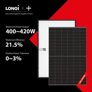 Longi năng lượng mặt trời tất cả bảng điều khiển Màu đen 400W longi 12V Lr5-54Hpb 405W 410W 415W 420W bảng điều khiển năng lượng mặt trời với bảng điều khiển hệ thống pin năng lượng mặt trời