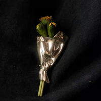 Bros Bunga Desain Elegan, Ornamen Paduan Logam, Aksesoris Dekorasi, Hadiah untuk Wanita dan Remaja Putri