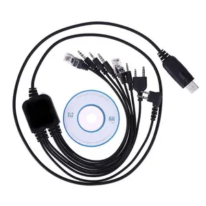 Camoro通信数据电缆编程电缆8合1对讲机USB电缆用于双向无线电编程