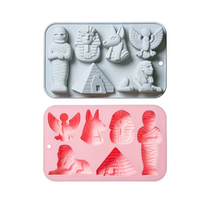 Moldes de Silicona Antiadherentes con Diseño Egipcio para Pasteles, Reutilizables, de Grado Alimenticio, Lindos Moldes Magnéticos de Silicona para Chocolate, Dulces y Hielo - Product Image 1
