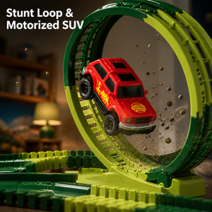 <span class=keywords><strong>Circuit</strong></span> de <span class=keywords><strong>course</strong></span> flexible DIY de 383 cm avec pont en boucle, 210 pièces, pour dinosaures, alimenté par piles, <span class=keywords><strong>jouet</strong></span> voiture, cadeau, vente en gros - Product Image 4