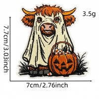 Patchs brodés Halloween à thermocoller ou à coudre avec motifs Sorcière, Canard, Chauve-souris, Lèvres de vampire, Citrouille, Chat, Squelette, Corbeau