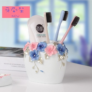Set di Accessori da <span class=keywords><strong>Bagno</strong></span> in Resina Stile Cinese con Fiori Rossi, Decorazione per Hotel, Dispenser di Sapone e <span class=keywords><strong>Tazza</strong></span> - Product Image 5