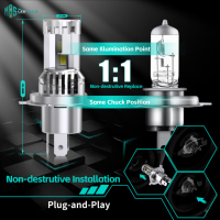 Plug and Play 9004 M8S 50W Auto LED Phares Ampoules 8400LM 6500K H4 H13 9007 9012 Voiture LED Ampoule avec Ventilateur