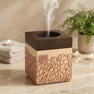 Quemador de Incienso de Madera con Diseño de Malla Metálica, Difusor de Aromaterapia para Decoración del Hogar, Uso en Todas las Estaciones, Decoración Religiosa para Ramadán y Eid - Product Image 1