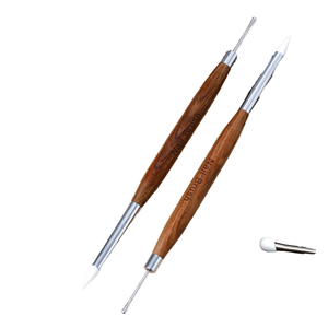 1 pièce Stylo-pinceau en silicone double embout pour nail art, brosse à fleurs, outil de sculpture, poudre de paillettes et autocollants, brosse de manucure en silicone - Product Image 3