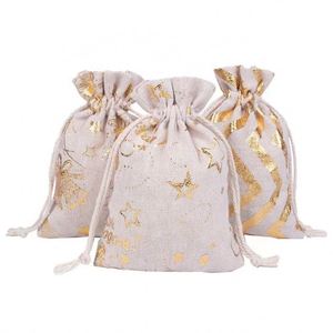 Wholesale Jute Santa <b>Sacks</b> Personalized Sublimation Blank Mini <b>Sack</b> <b>Christmas</b> Treat Burlap Drawstring Pouch Bag - Product Image 1