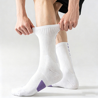Chaussettes de sport personnalisées Elite pour le basketball, mi-mollet, haute cheville, semelle en tissu éponge épais, respirantes, antidérapantes