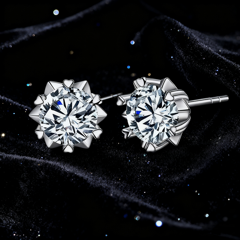 Luxury 925 Silver CZ Inlaid 1Carat